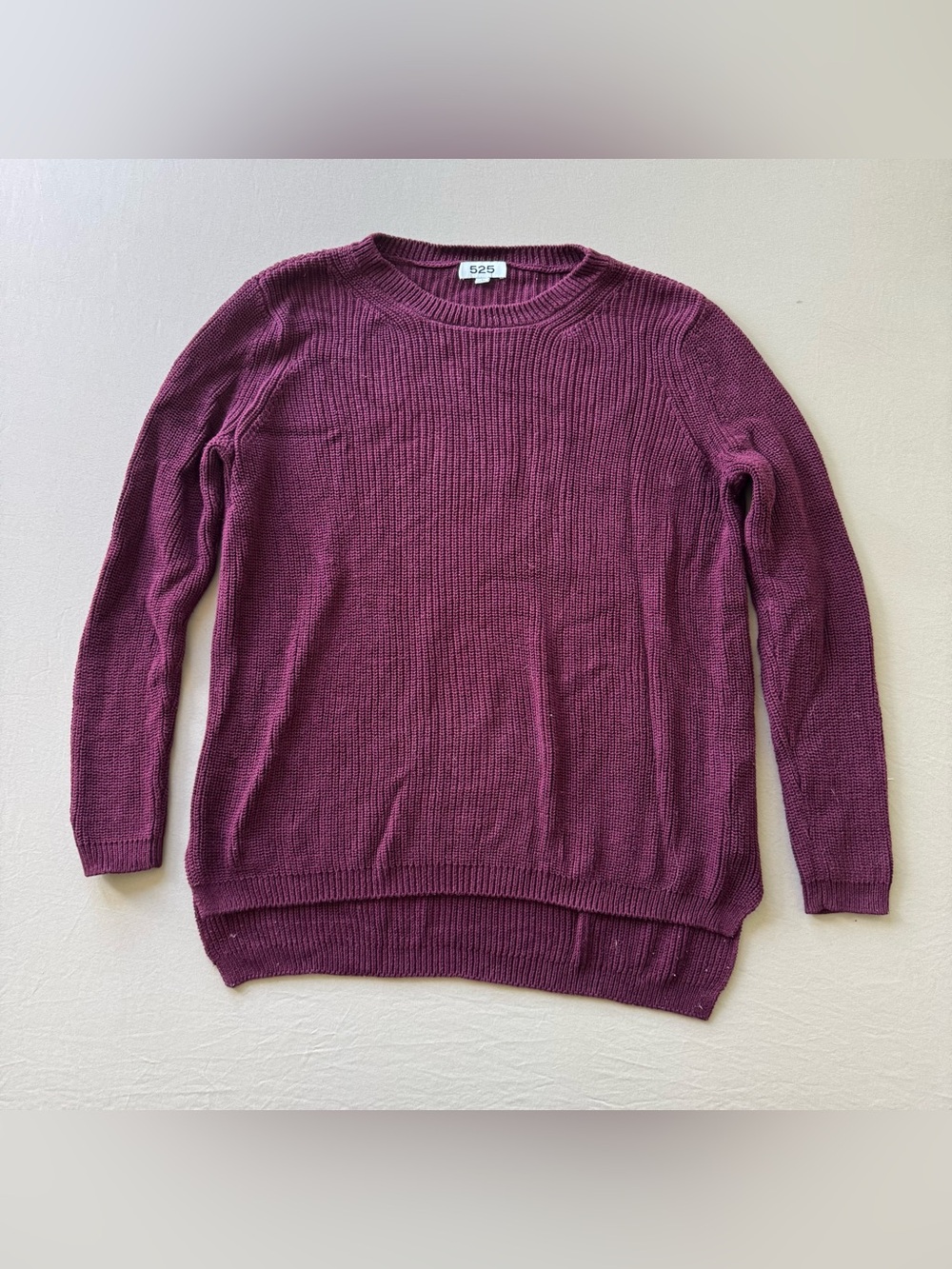 525 American EMMA CREWNECK SHAKER STITCH COTTON SWEATER